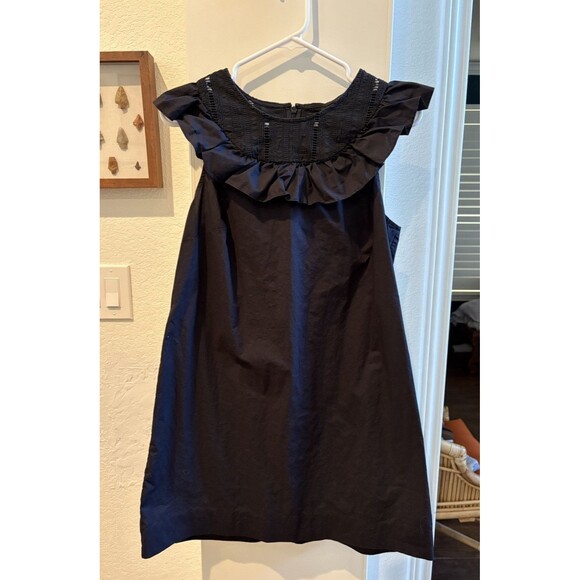 J. Crew Ruffle Sleeveless Dres 12P Classic Timeless Capsule Staple Old Money LBD - Picture 4 of 5